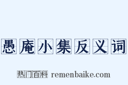 愚庵小集反义词是什么意思的图片